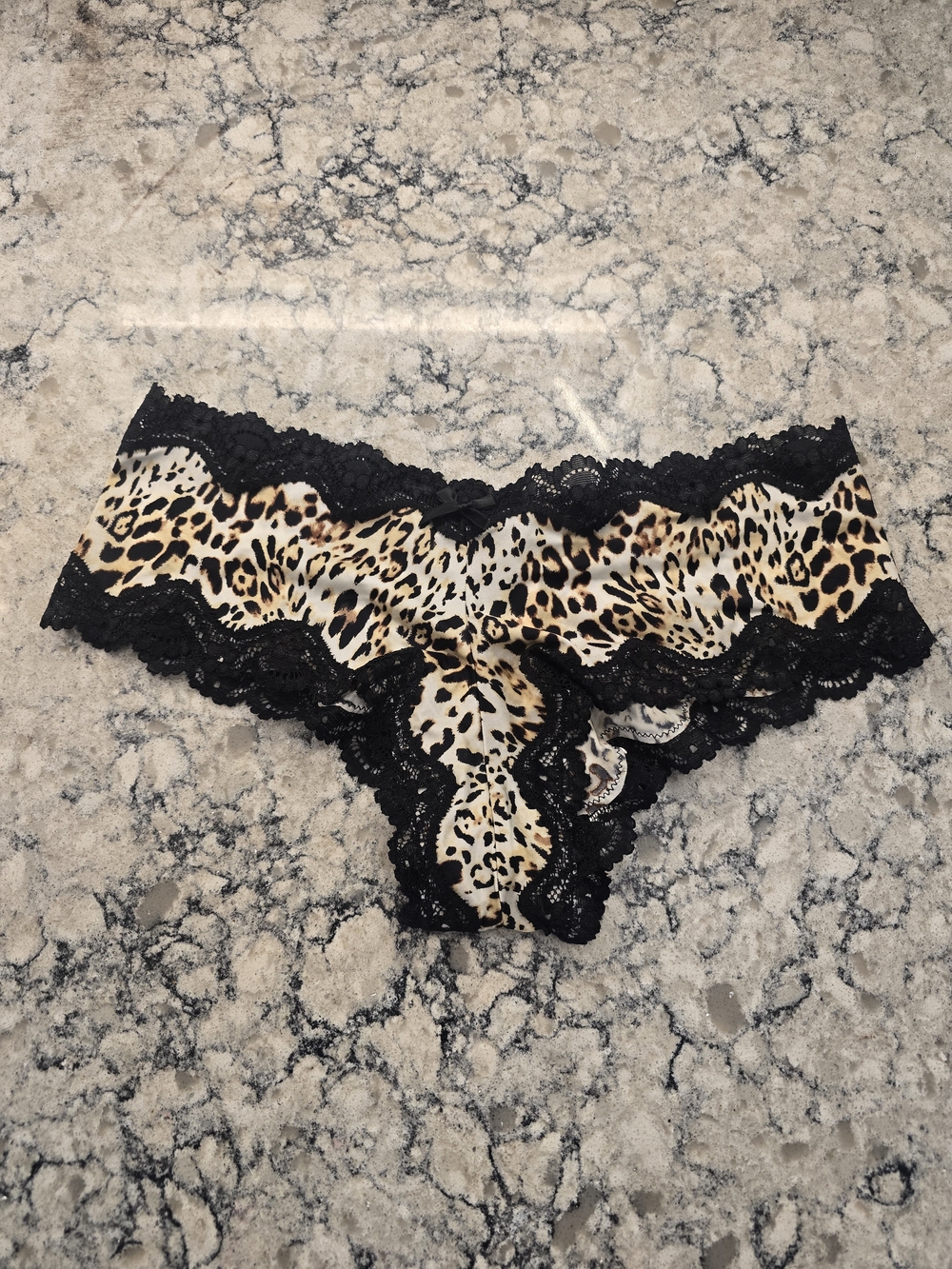 Victoria's Secret Leopard Lace Hipster Panty - Black & Tan